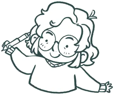 Skizee von Liz, wie sie mit einen Stift outlines zieht.